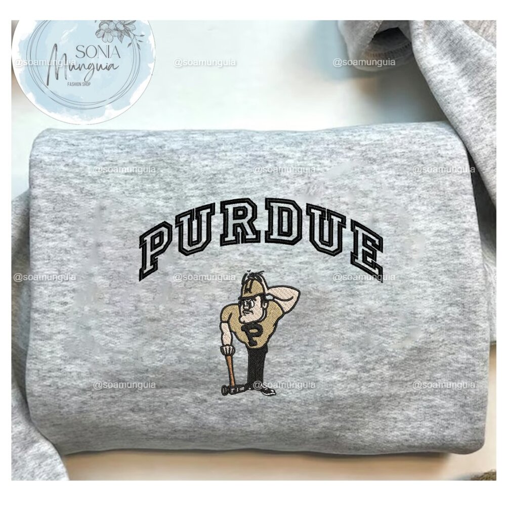 Purdue Boilermakers Embroidered Crewneck Sweatshirt | NCAA College Football Hood